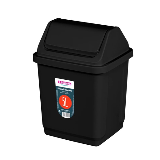 [SR2205/20] BASURERO CON TAPA VAIVEN DE 5lts - NEGRO