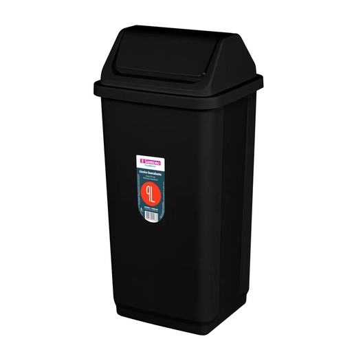 [SR2209/20] BASURERO CON TAPA VAIVEN DE 9lts - NEGRO
