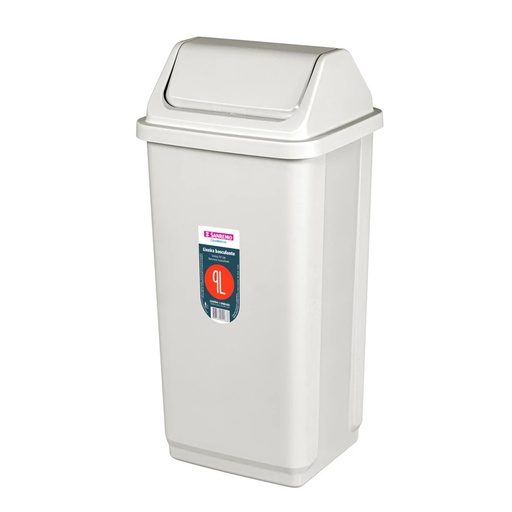 [SR2209] BASURERO CON TAPA VAIVEN DE 9lts - BEIGE