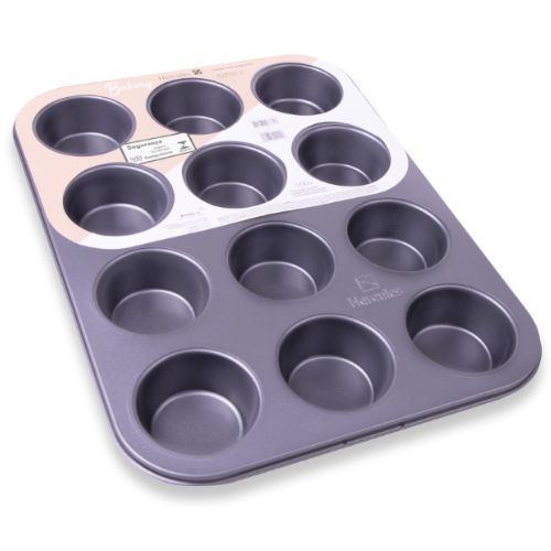[UC125-12] *MOLDE DE CARBONO PARA MUFFIN