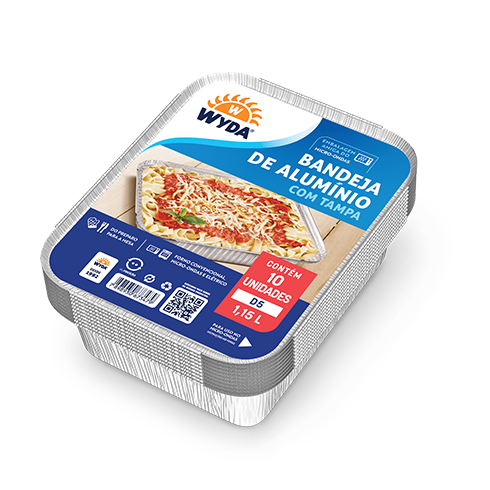 [CJD5-10-20] BANDEJA DE ALUMINIO C/TAPA 1.150ml X 10