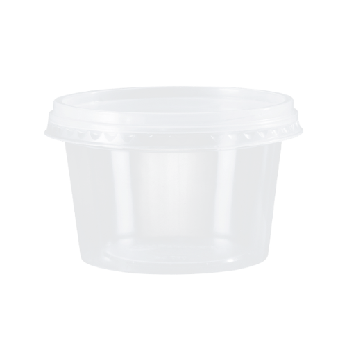[KP-250TR] POTE DESCARTABLE CON TAPA 250ml TRANS. PP (25 UN)