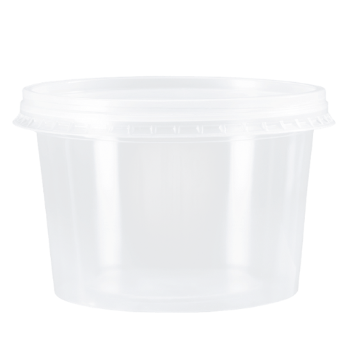 [KP-500TR] POTE DESCARTABLE CON TAPA 500ml TRANS. PP (25 UN)