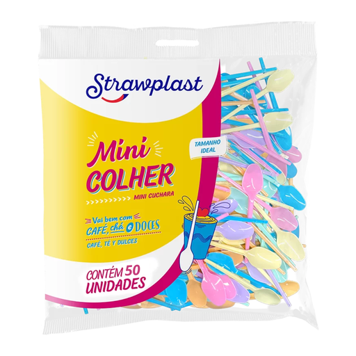 [S1055-S10330354] CUCHARITA DE POSTRE SURTIDAS  DE COLORES PS PAQ. X 50 UNID