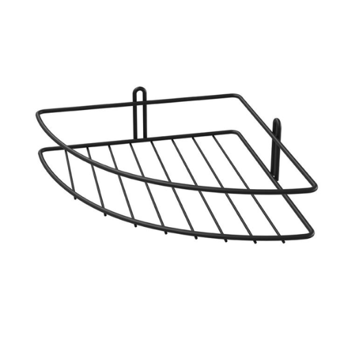 [ST683BL] ESTANTE ESQUINERO SIMPLE PARA BAÑO - NEGRO