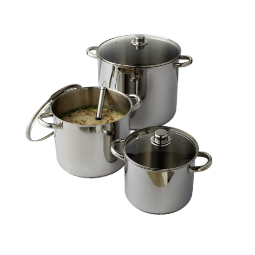 [STPENC] SET 4 OLLAS ALTA C/TAPA DE VIDRIO 22/24/26/28cm