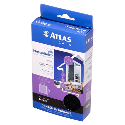 [AT1200-8] TELA MOSQUITERA NEGRA POLIESTER 1,25 x 1,65m