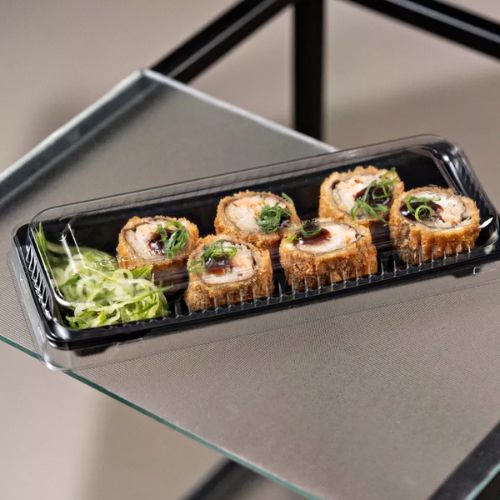 [GO-905] BANDEJA BASE NEGRA TAPA PET RECT