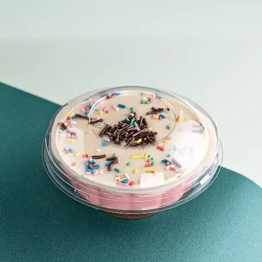 [G-680] POTE POSTRE 250ML CON TAPA PET 10X6.8 cm 