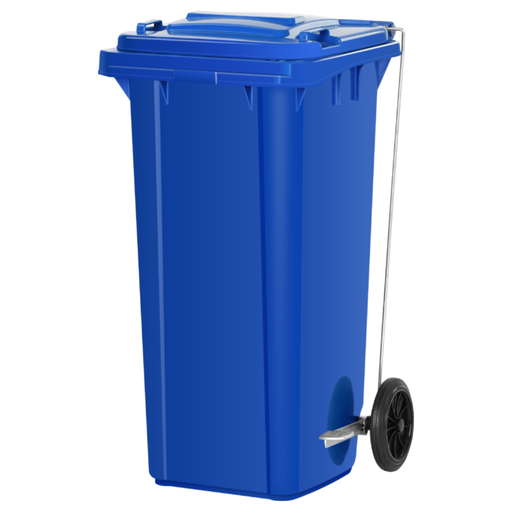[YH3010AZ] CONTENEDOR RESIDUOS / RUEDA Y PEDAL 120L AZUL