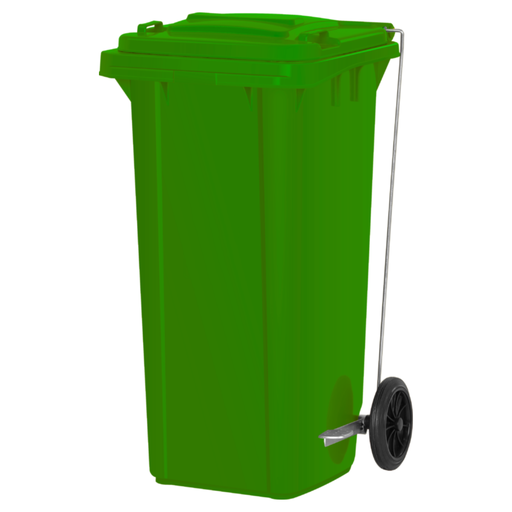 [YH3010VD] CONTENEDOR RESIDUOS / RUEDA Y PEDAL 120L VERDE