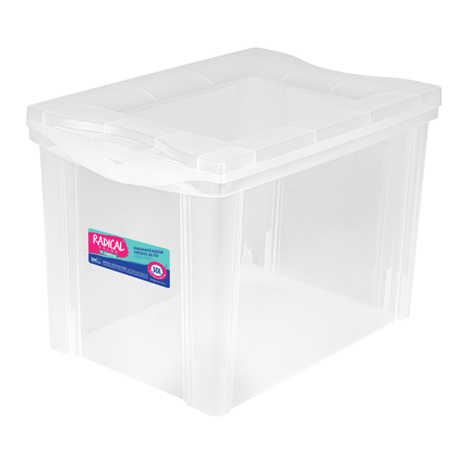 [21201] CAJA ORGANIZADORA   ALTA TRANSPARENTE  30 LITROS - 42.5 x 30 x 30.5 cm 