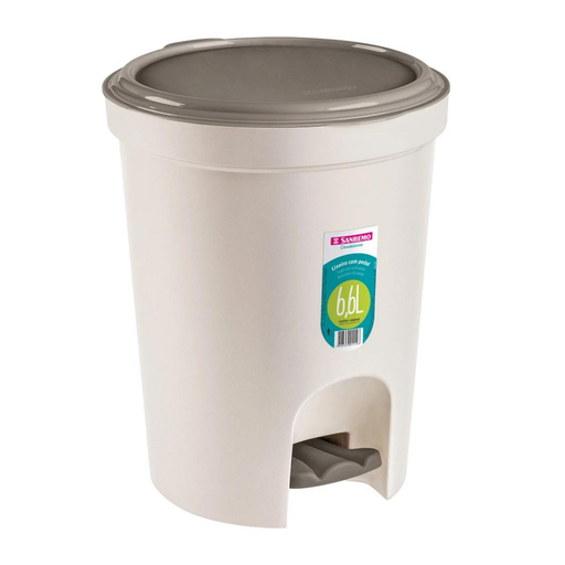 [274] BASURERO CON PEDAL DE 6,6lts - BEIGE