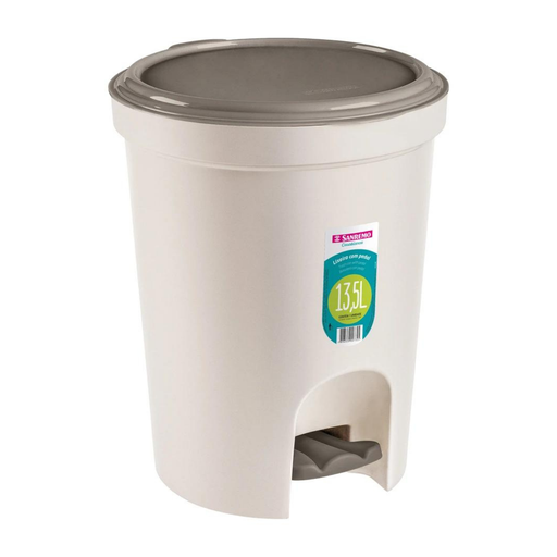 [275] BASURERO CON PEDAL DE 13,5lts - BEIGE