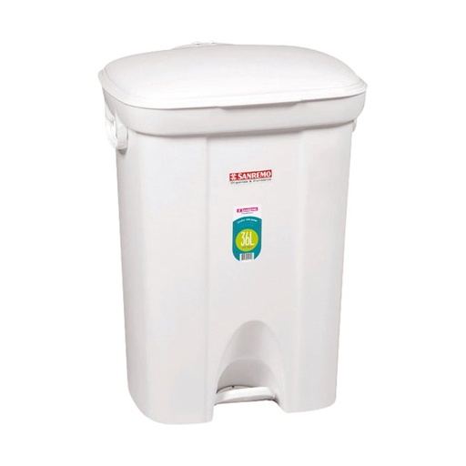 [298/01] BASURERO CON PEDAL DE 36lts - BLANCO