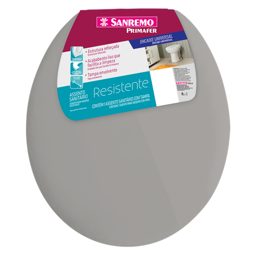 [PR91061-5] TAPA INODORO RESISTENTE GRIS