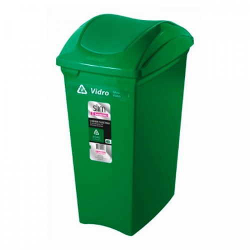 [SR64/24] BASURERO CON TAPA VAIVÉN DE 40lts VERDE