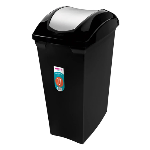 [SR66] BASURERO CON TAPA VAIVÉN DE 70lts NEGRO