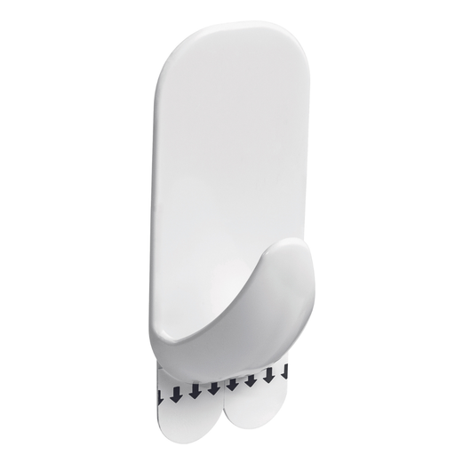 [OR30213] GANCHO RECT. BLANCO C/ADHESIVO G x1
