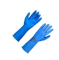 [13001AZ/4M] GUANTE VINILO C/BARNIZ MEDIANO AZUL