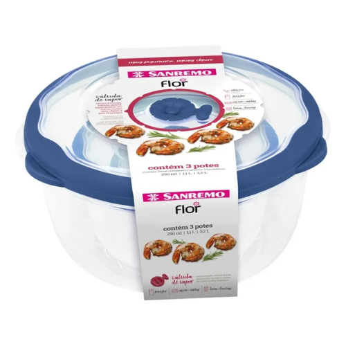 [706/5C] SET DE 3 TAPER REDONDOS - AZUL