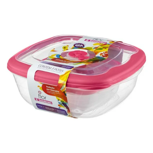 [712/57C] SET DE 3 TAPERS CUADRADOS - ROSA