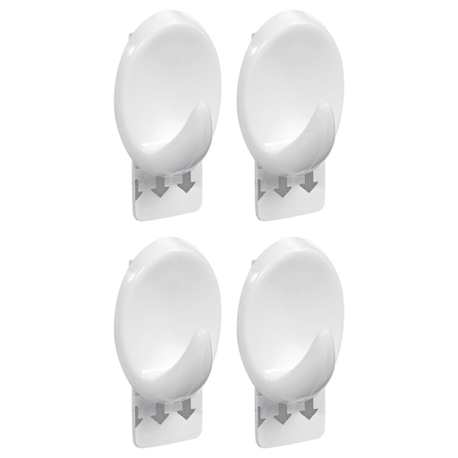[OR30111] GANCHO OVAL BLANCO C/ADHESIVO P x4
